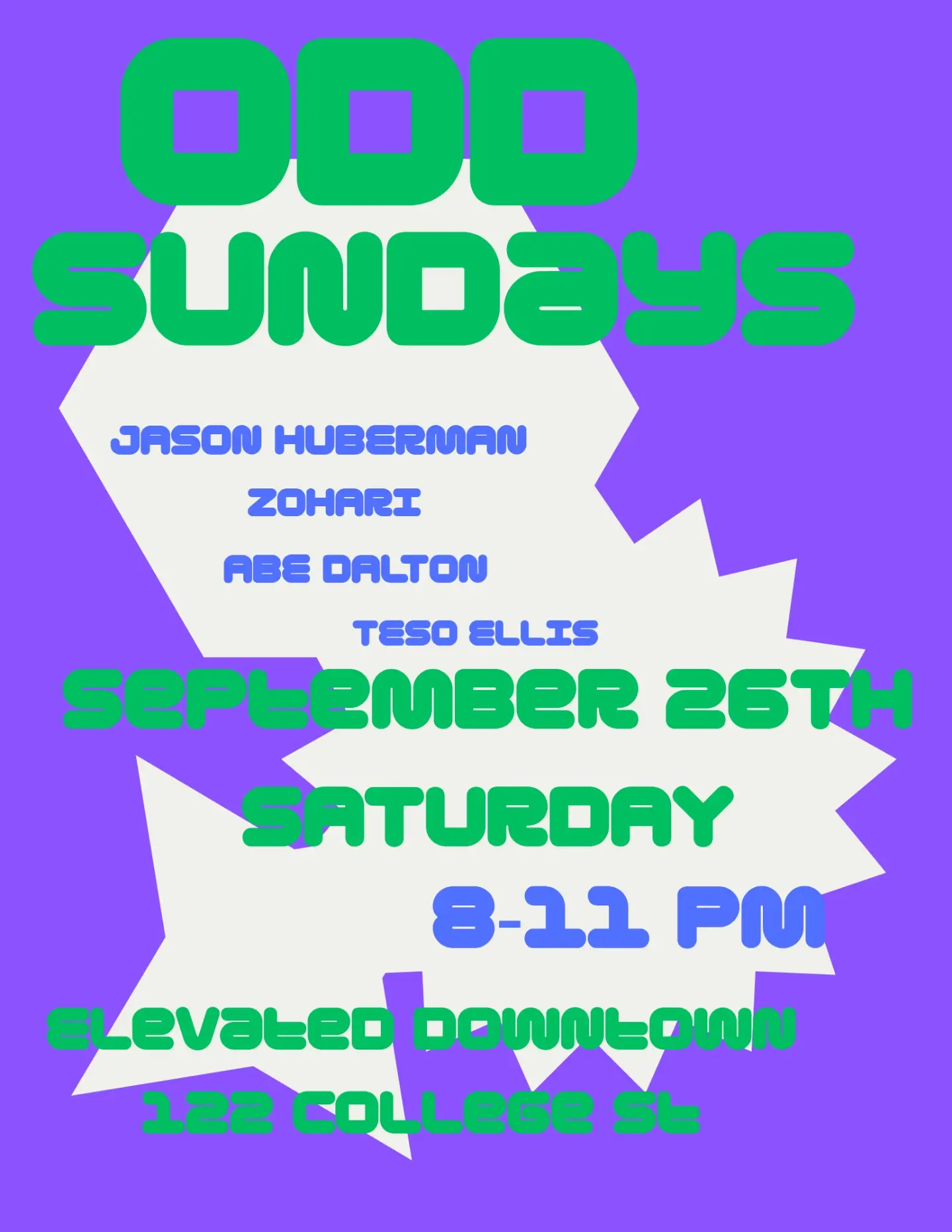 Odd Sundays · Live music official event flyer
