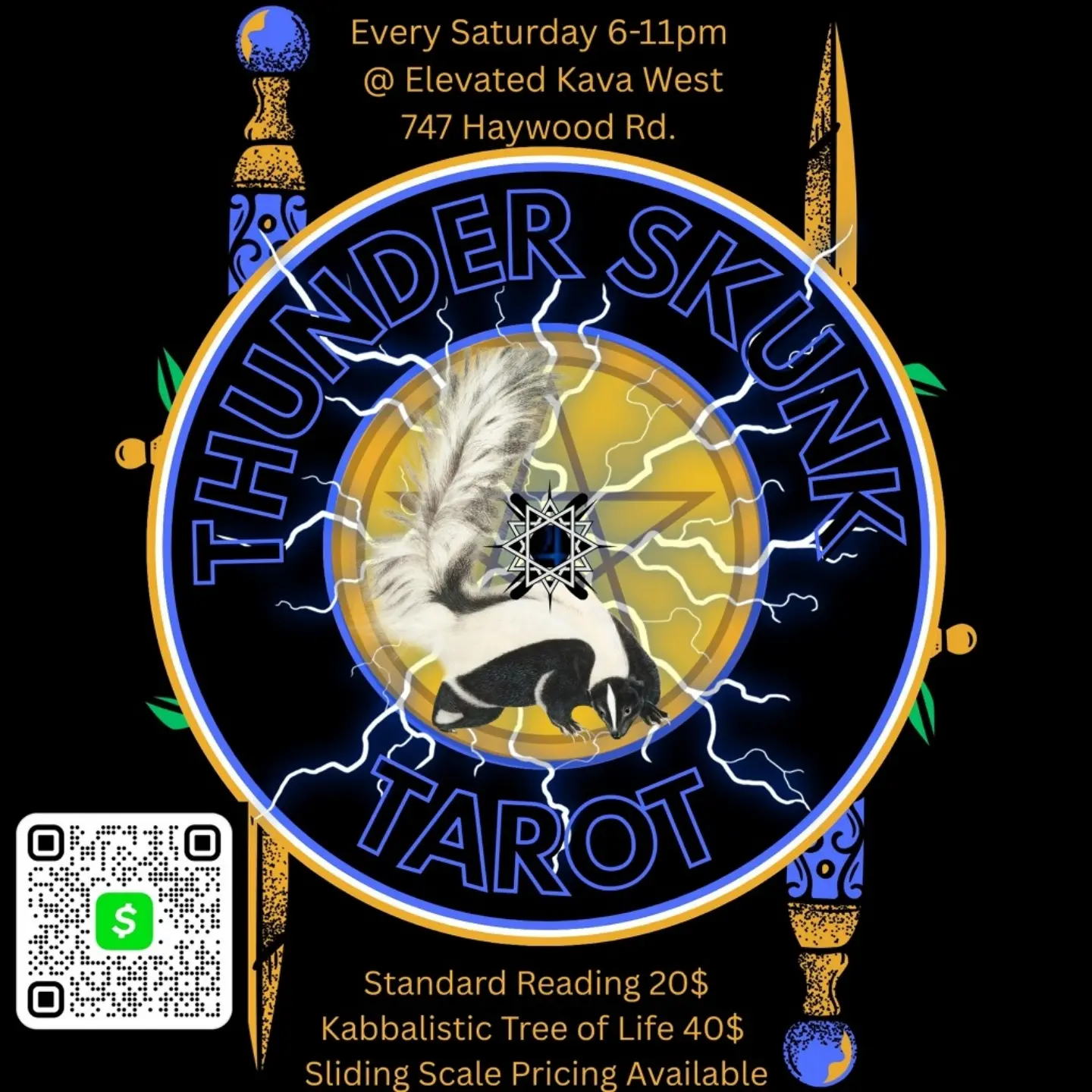 Saturday tarot event artwork from Elevated Kava West’s Instagram