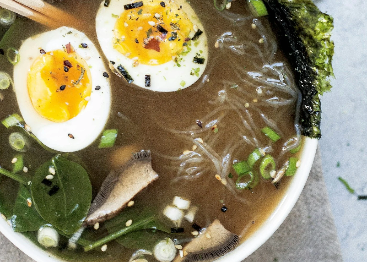 Illustrative ramen bowl; not a photo of Gan Shan West.