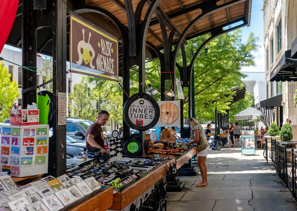 The outdoor Makers Market at Grove Arcade